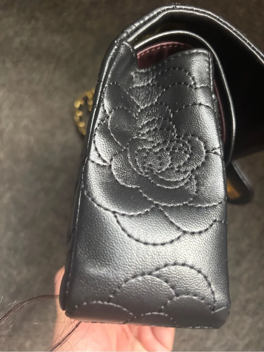 Imperfect Item Fashion Quilted Floral Rose Chain Shoulder Bag DISCOUNT